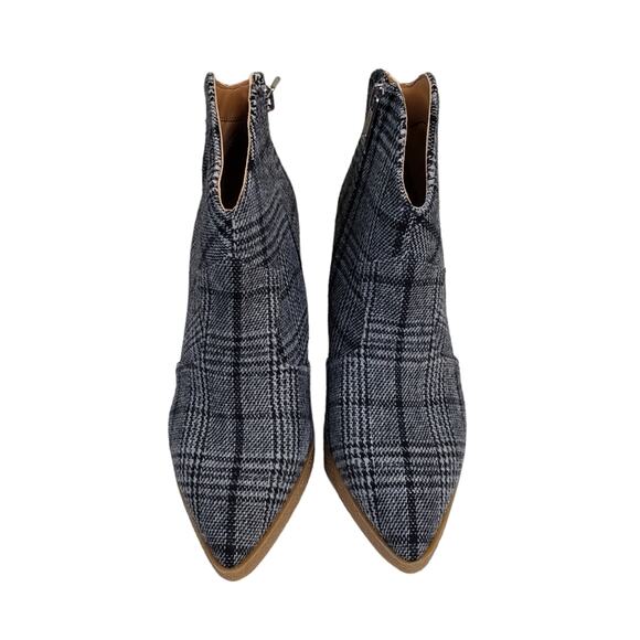 JESSICA SIMPSON Womens 7.5 Crais Black White Plaid Wedge Bootie NEW - Picture 4 of 12